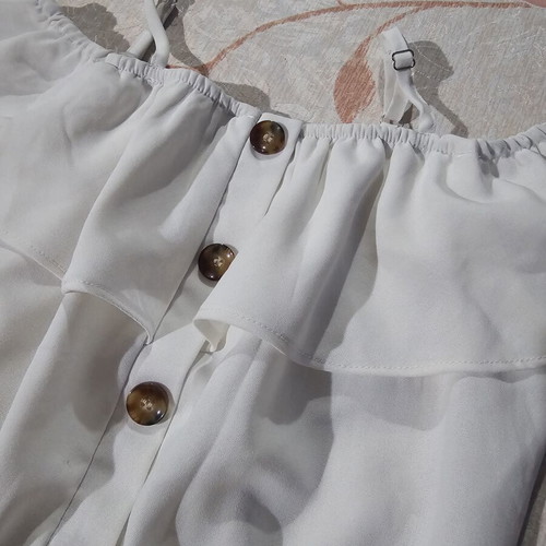 White crop top for girl 8 years old, used, adjustable straps