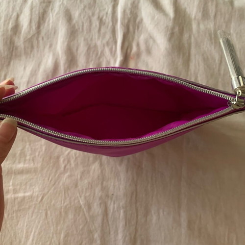 Clinique waterproof purple toiletry bag with silver details new