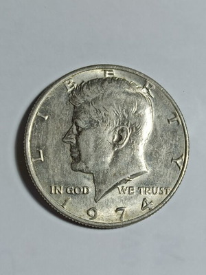 America Half Dollar 1974 used, copper nickel 11.34g 30.61mm