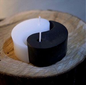 Χειροποίητο κερί Yin Yang, ανακυκλωμένο κερί, άρωμα λεβάντας