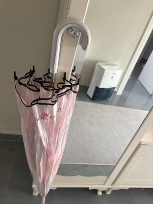 Ομπρέλα Victoria’s Secret μεταχειρισμένη με δερμάτινη λαβή ροζ