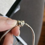 Βραχιόλι Pandora από ασήμι με charms καρδιά και αδερφή σαν καινούργιο