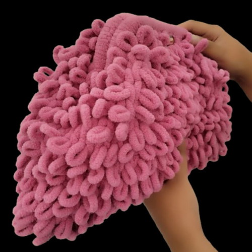Handmade knitted puffy bag pink new
