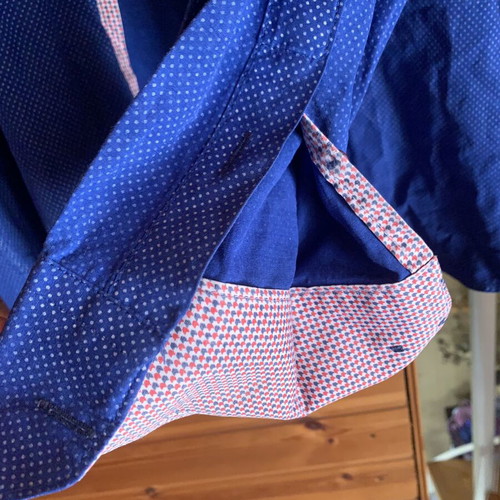 Brand's men's long-sleeve tailor fit shirt XXL like new, blue with red details
