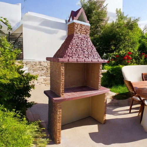 Aurelia Large Concrete Barbecue Beige and Brown
