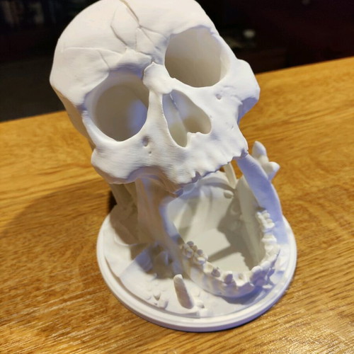 Skull dice tower 3d printed custom order ivory white