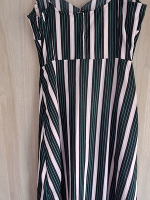 Dress like new with adjustable straps and front slit, black and pink, XS