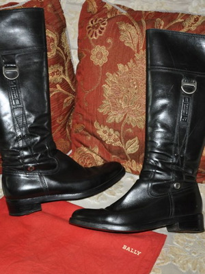 Bally leather boots used, size 39, black
