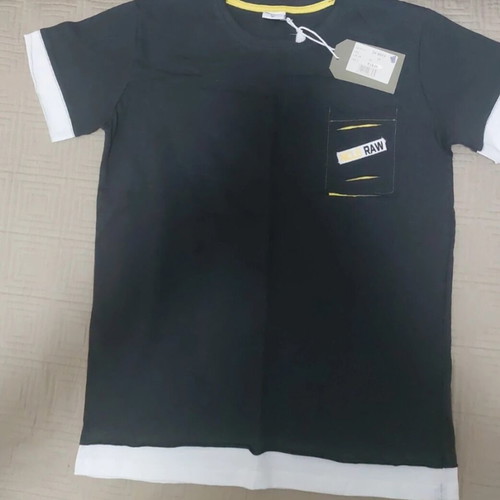 New College short-sleeve t-shirt new, black and white, size 176 cm