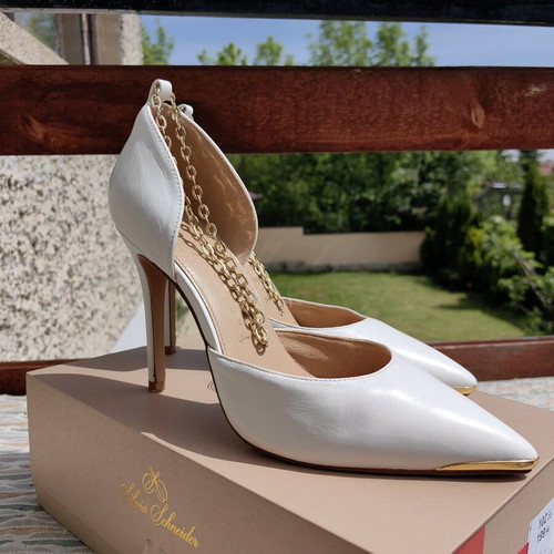 Women's high heels like new, white, size 40, genuine leather