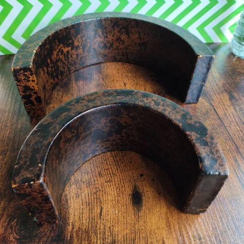 Wooden candle holder used for tealights, set of two bases