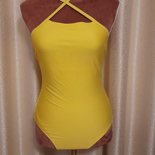 Yellow one-piece swimsuit