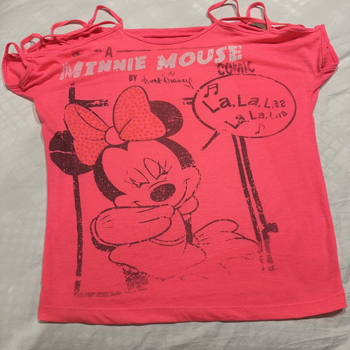 Pink Fly Minnie Mouse cold shoulder blouse, fuchsia, S/M