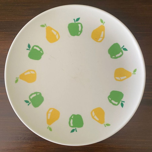 Plastic plates used, set of 2, STYLE Made in Italy, 19 cm