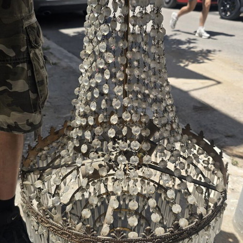 Classic multi-light chandelier used, set of two