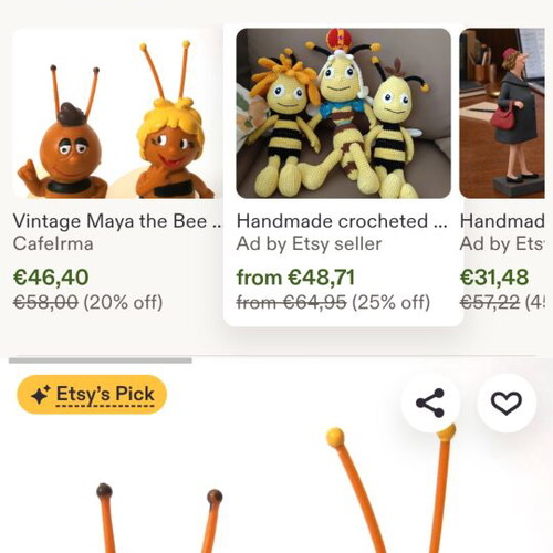 Maya and Willy Figures like new, vintage rubber toys