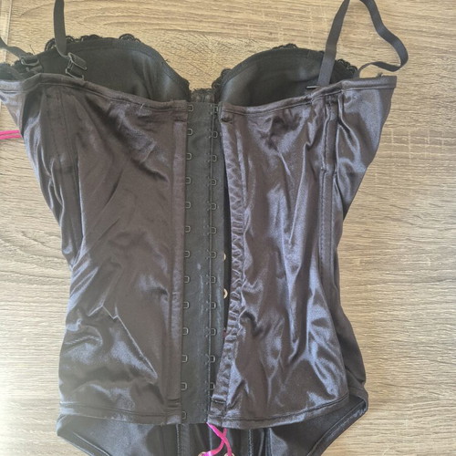 Corset satin with lining and lace Med like new, black and pink