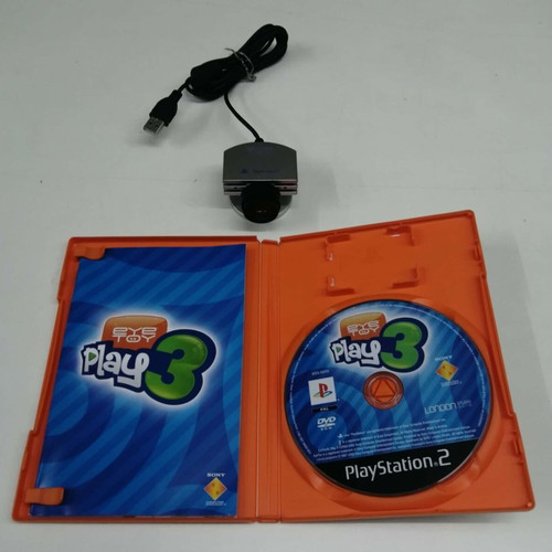 Ps2 silver camera set with EyeToy: Play 3 English game like new