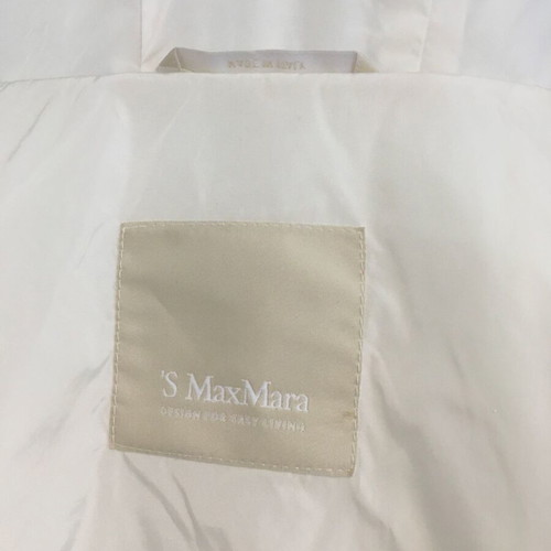 S Max Mara white cotton zip-up hooded coat IT44