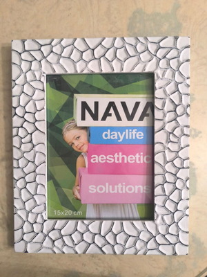 Photo frame with mosaic design in white-beige, like new