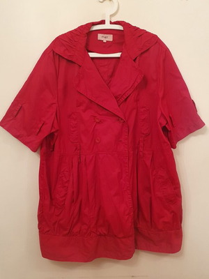 Mat short-sleeve coat used, red, size L