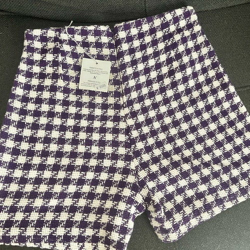 Adele Altman Textured Tweed Houndstooth Shorts Size 10 High Waisted New