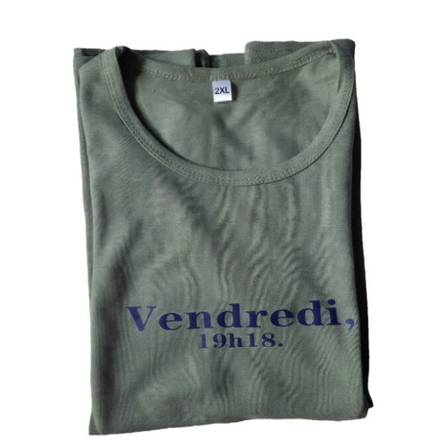 Men's green T-shirts size S, pack of 6, new with print