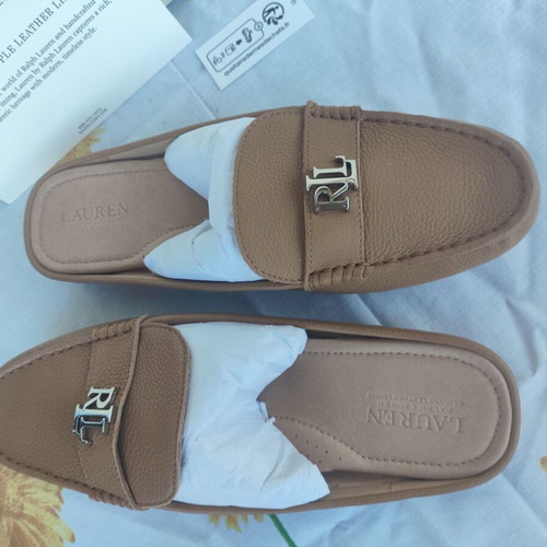 Ralph Lauren Backless Mules new, brown leather, size 39