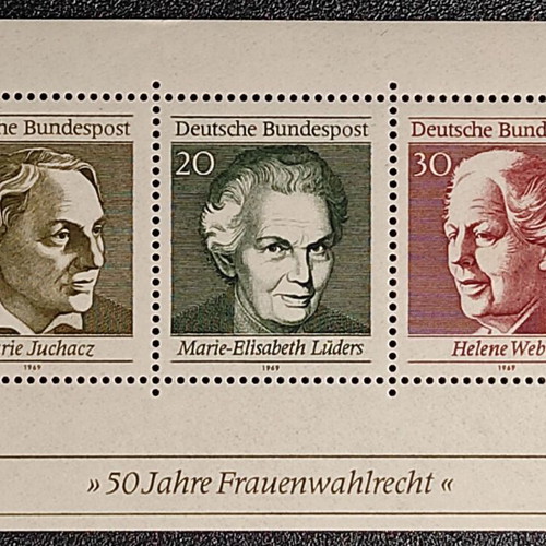 Fege stamps 1969 50th anniversary of women's suffrage, new