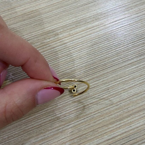 Handmade silver (925) gold-plated ring with zircon new
