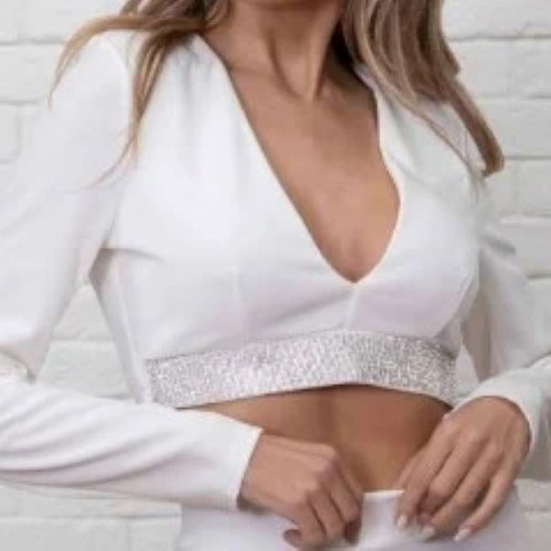 Zara crop top with strass, used, size M