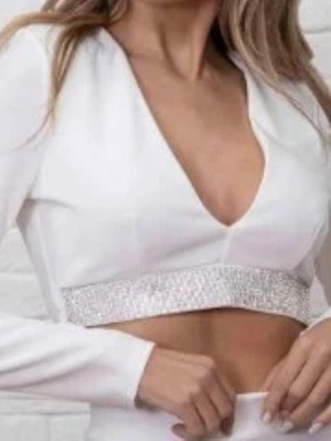 Zara crop top with strass, used, size M