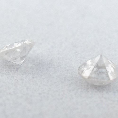 Pair Round Brilliant Diamonds 0.11ct total used
