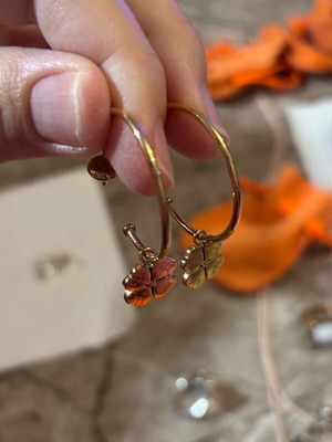 Folli Follie gold multifunctional hoop earrings like new