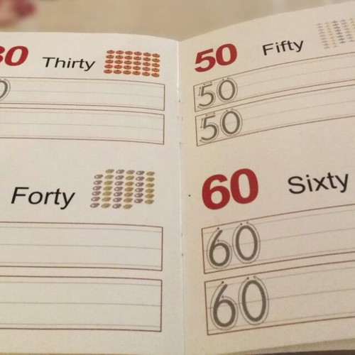 Numbers Learning Notebook used, English numbers 1 to 100