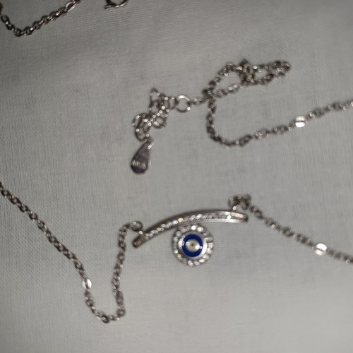 Silver necklace mataki new in blue color