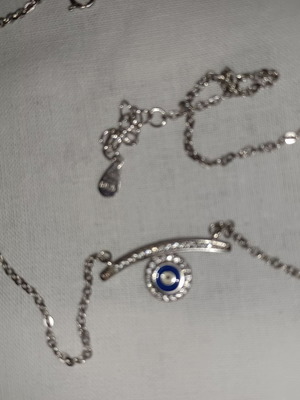 Silver necklace mataki new in blue color