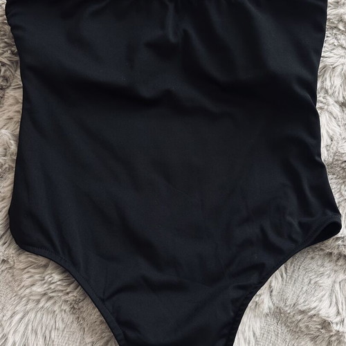Stradivarius strapless top, black with gold detail