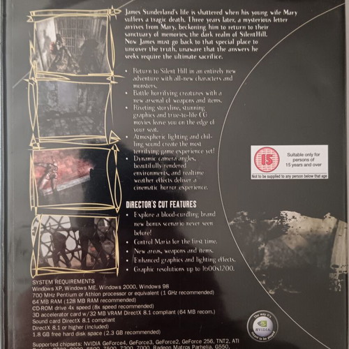 Silent Hill 2 PC game used, 3 CD set, 2002