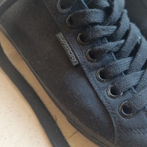 Superdry canvas sneakers black size 43 like new