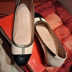 Andres Machado two-tone pumps with 6cm square heel like new, size 44