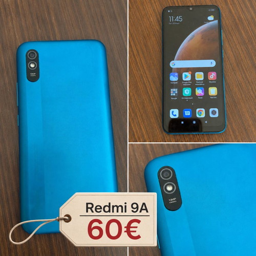 Xiaomi Redmi 9A used, blue, 16GB, Android smartphone