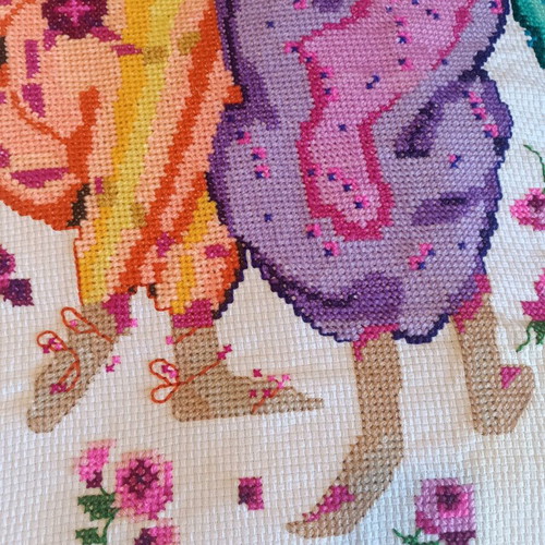 Handmade needlepoint like new, romantic design