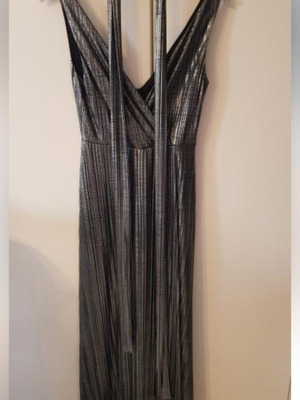 Metallic dress with rhinestones used, size S, black