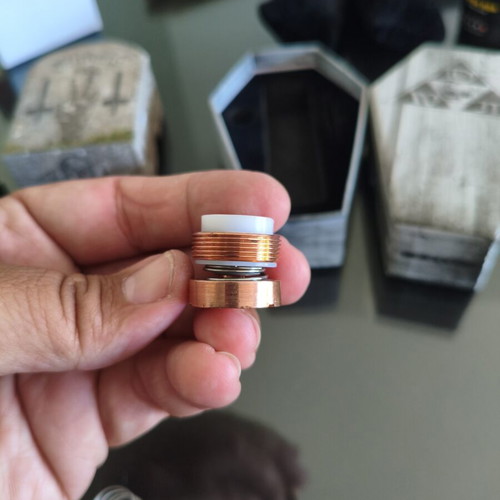 Deathwish Modz mechanical mod set used with Crossbones Mod and Unholy RDA