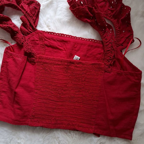 Stradivarius crop top red like new, summer