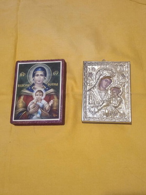 Religious icons used, pack of 10x8cm and 10x7cm, wood