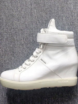 Prada Vintage women's platform sneakers genuine leather white like new, size 39.5