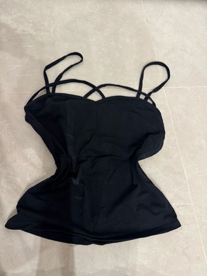 Bershka blouse new, fitted, size M, black with V neckline
