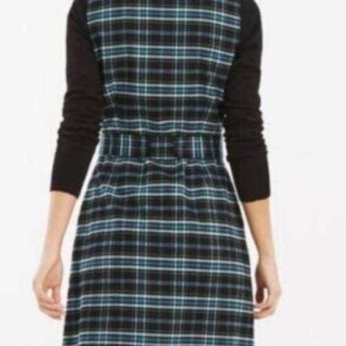 Oasis checked dress with zipper, size M, like new, black and blue